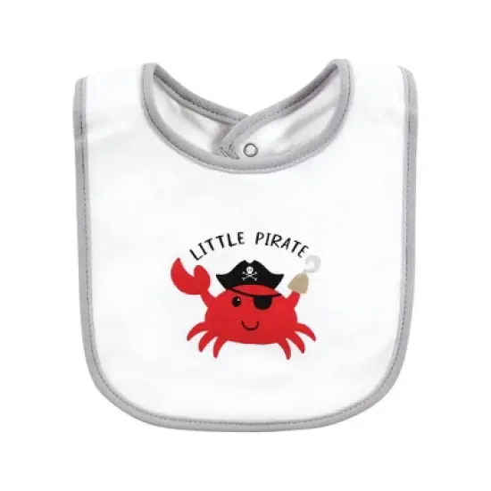 Hudson Baby Infant Boys Cotton Bibs, Pirate Shark, One Size image {6}
