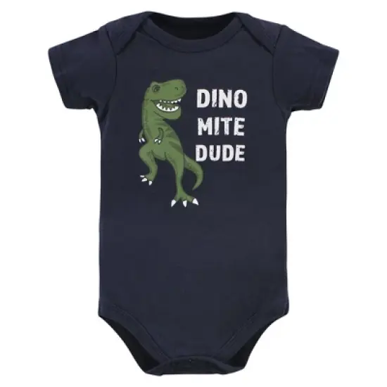 Hudson Baby Infant Boys Cotton Bodysuits, Dinomite Dude image {2}