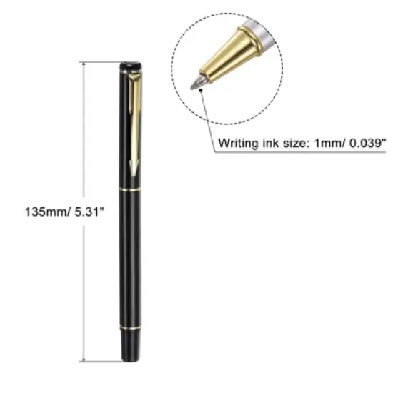 Unique Bargains Business Office Metal Smooth Writing Black Ink Ballpoint Pens 3 Pcs image {1}