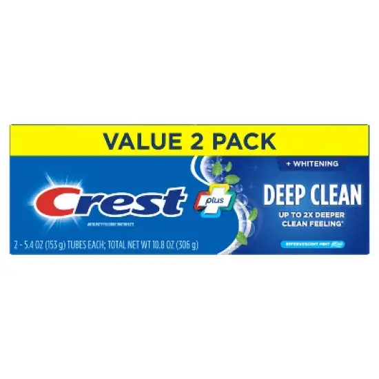 Crest + Deep Clean Complete Whitening Toothpaste Effervescent Mint - 5.4oz image {1}