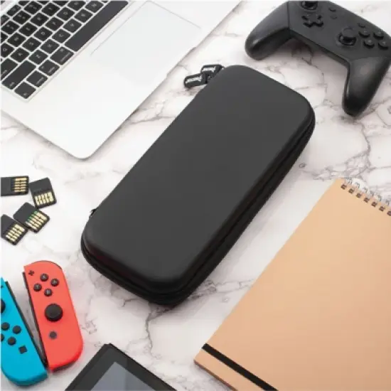 Insten Carrying Case with 10 Game Card Holder Slots for Nintendo Switch & OLED Model, Controllers & Accessories, Portable Travel Cover, Black image {1}