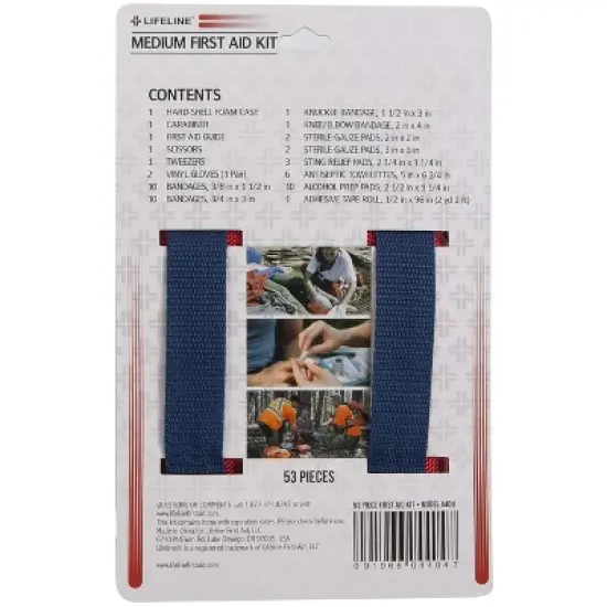 Lifeline 53-Piece Compact First Aid Emergency Kit &ndash; Hard Shell Case &ndash; Travel, Car, Camping, Hiking, Sports, Home Safety Essentials image {5}