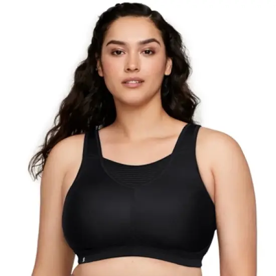 Glamorise Womens No-Bounce Camisole Elite Sports Wirefree Bra 1067 Black image {5}