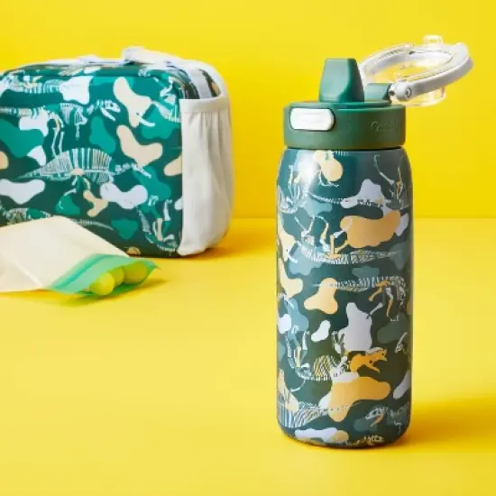 Stainless Steel 14oz Beverage Bottle Dino Camo - Cat & Jack&trade; image {1}