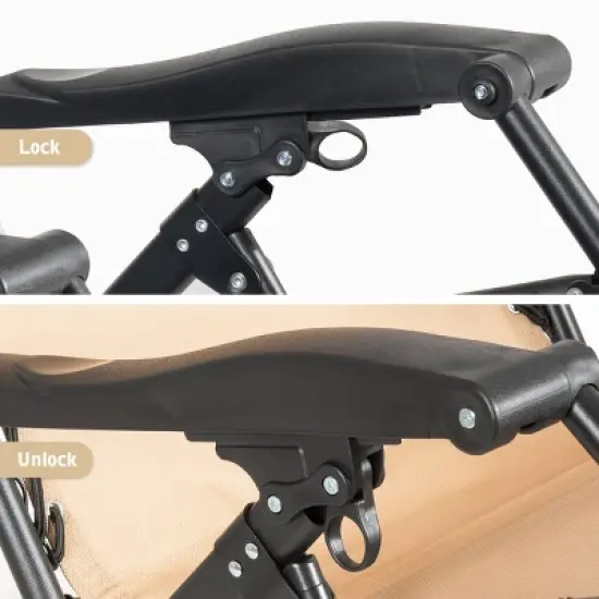 Costway 2PC Oversize Lounge Patio Heavy Duty Folding Recliner image {8}