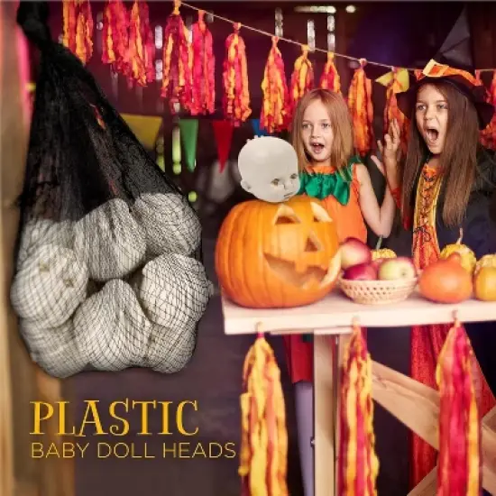 4E's Novelty Doll Heads Halloween Decorations, 12 Pcs Baby Doll Heads in Mesh Bag, 3.5" Baby Doll Heads for Halloween Perfect Decor image {1}