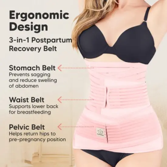 Revive 3 in 1 Postpartum Belly Band Wrap, Post Partum Recovery, Postpartum Waist Binder Shapewear image {1}