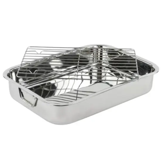 Lexi Home Stainless Steel Roasting Pan with Rack image {6}