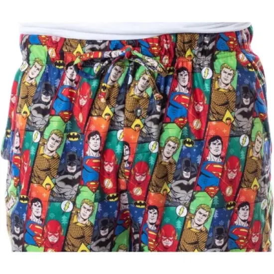DC Comics Mens' Justice League Holiday Superhero Christmas Pajama Pants Multicoloured image {2}