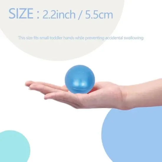 TopComfy Baby and Toddler Learning Toy Ball Pit Balls Colorful Durable Safe Play Balls for Kids, Blue, 2.2"*2.2"*2.2" image {3}