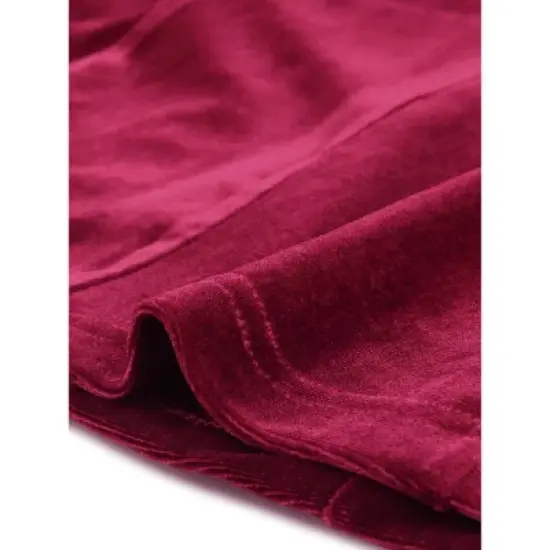 Agnes Orinda Women's Plus Size Festival Party Button Notched Lapel Velvet Blazer image {4}