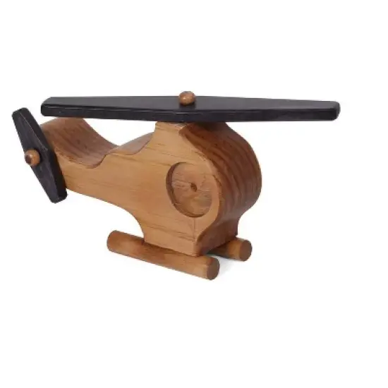 Remley Kids Wooden Toy Helicopter image {1}