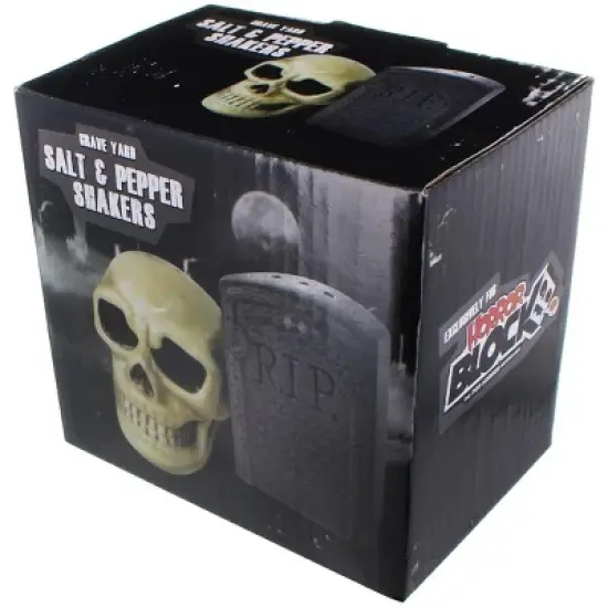 Nerd Block Graveyard Skull and Tombstone Salt and Pepper Shakers image {2}