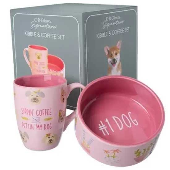 The Lakeside Collection Pet Lover Dog Bowl & Coffee Mug Matching Gift Set image {4}