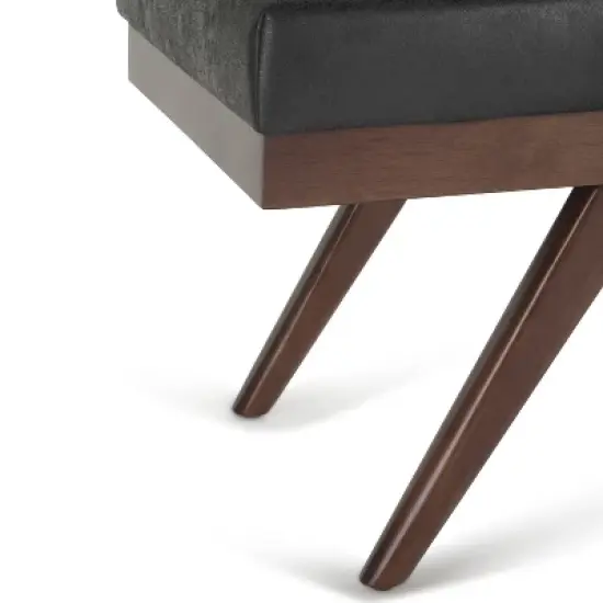 48" Nadine Mid Century Ottoman Bench Faux Air Leather - Wyndenhall image {5}