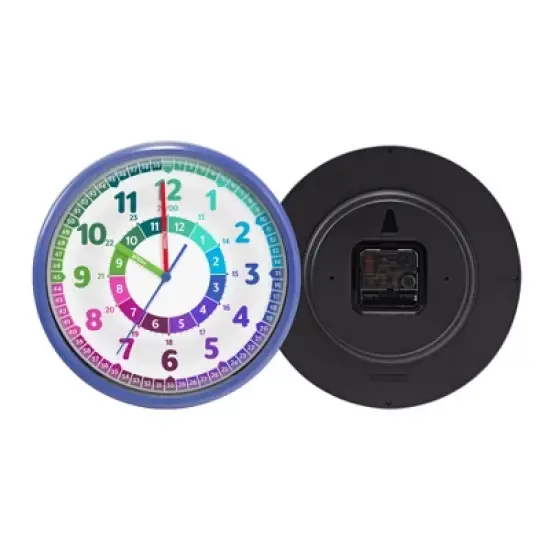 Advantus&reg; Timekeeper Wall Clock with Learning Features, Silent Sweep Dial, Glass, 10 in., Multi-Color image {1}