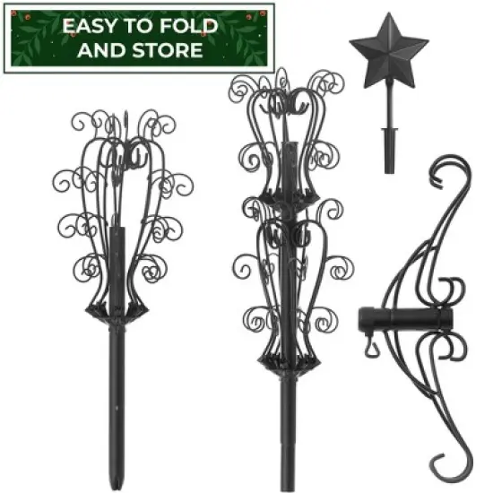 Casafield Ornament Display Stand - Wrought Iron Christmas Tree Ornament Holder image {5}