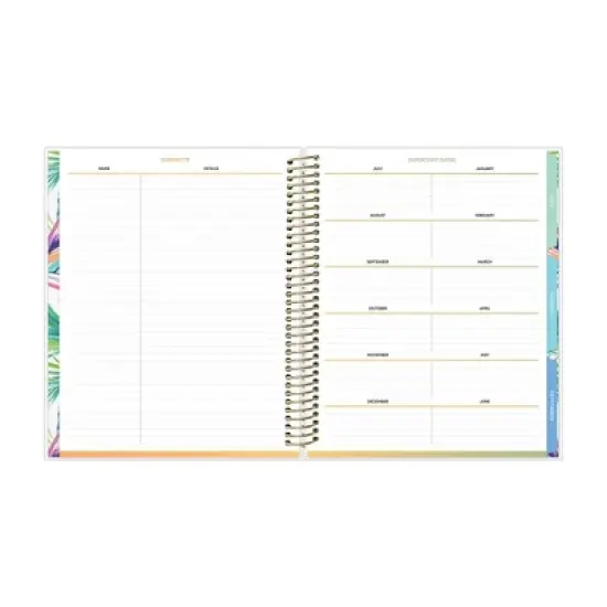 Blue Sky 7"x9" Livewell 2025-2026 Weekly/Monthly Spiral Coil Planner Laminated Lynnie Navy Waves image {8}