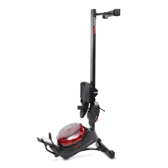 Sunny Health & Fitness Hydro Dual Resistance Smart Magnetic Water Rowing Machine - Black/Red image {2}