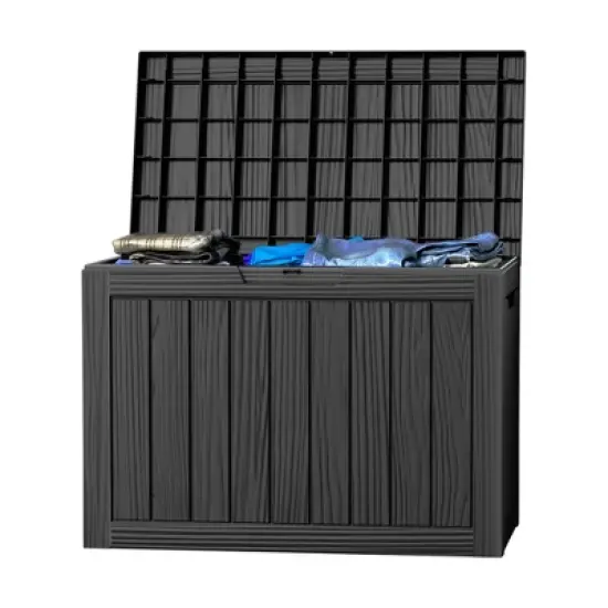 MAYEERTY 45 Gallon Large Capacity Outdoor Deck Box for Patio Furniture Cushions, Pillow with Wheels image {9}