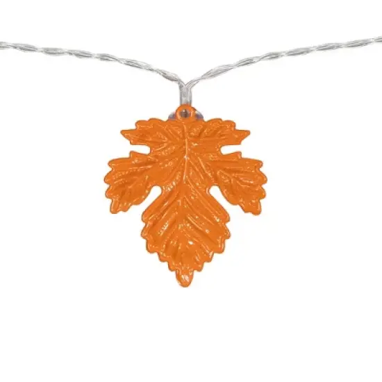 Northlight 10-Count Orange LED Fall Harvest Maple Leaf Fairy Lights, 5.5ft, Copper Wire image {5}