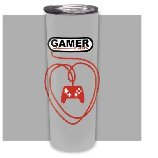 Elanze Designs Gamer At Heart Red Controller 20 ounce Stainless Steel Travel Tumbler image {5}