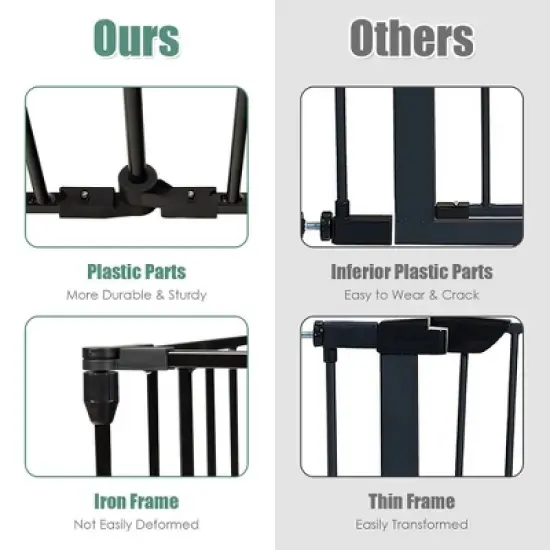 Costway 6 Panel Baby Safe Metal Gate Play Yard Barrier Pet Fence Adjustable image {9}