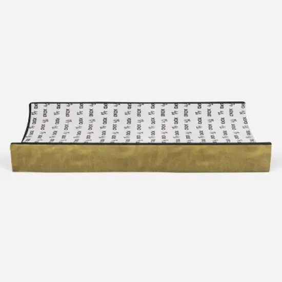 Bacati - Love Black/Gold Kisses/Hugs Changing Pad Cover image {4}