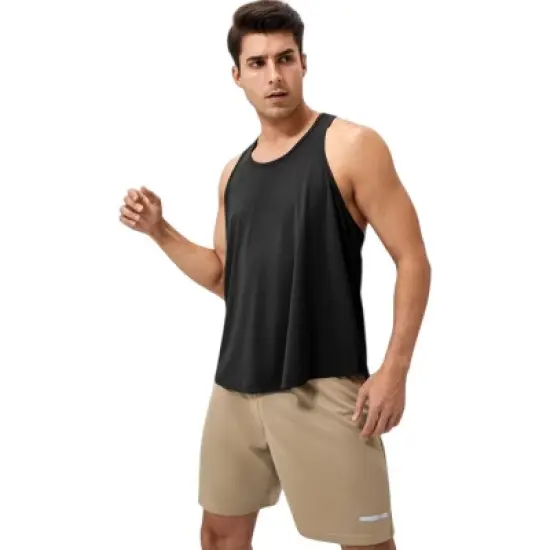 Anna-Kaci Active Men's Racerback Muscle Tank Top with Wide Armholes and Breathable Athletic Fit image {2}