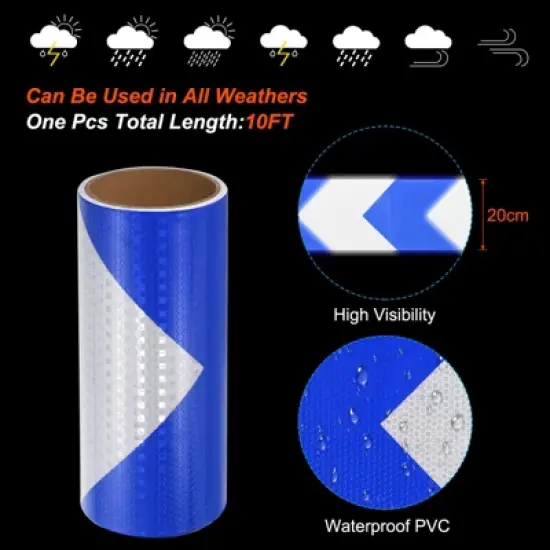 Unique Bargains High Visibility Self-Adhesive Warning Safety Reflective Tape image {2}