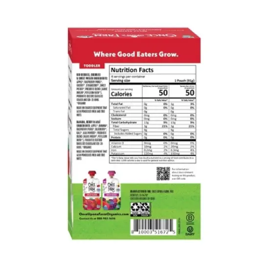 Once Upon a Farm Belly Blends Fruit Pouches Variety Pack - 12.8oz/4ct image {1}