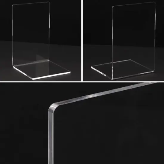 Juvale 6 Pack Acrylic Bookends for Shelves, Clear Book Ends L Shaped Book Stoppers for Office & Home, 4.5 x 7.1 in image {2}