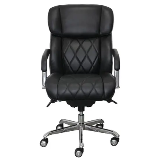Sutherland Quilted Leather Office Chair with Padded Arms - La-Z-Boy image {1}