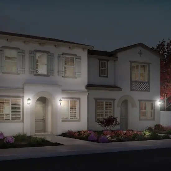 Solar Wall/Pillar Outdoor Lantern with Integrated LED Bulb Black - Techko Maid image {6}