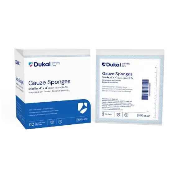 Dukal 8-Ply Gauze Sponge Sterile 4" X 4", 50 Ct image {2}