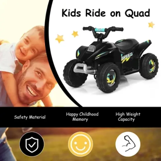 Costway 6V Kids Electric Quad ATV 4 Wheels Ride On Toy Toddlers Forward&Reverse White\Black\Blue\Red image {3}