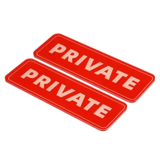 Unique Bargains Acrylic Self-Adhesive Decor Door Home Business Private Sign 2 Pcs image {4}