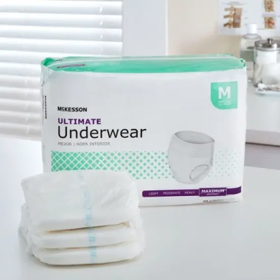 McKesson Ultimate Incontinence Underwear, Maximum Absorbency, Unisex, Medium, 20 Count image {5}