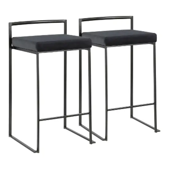 Set of 2 26" Fuji Contemporary Counter Height Barstools - LumiSource image {17}