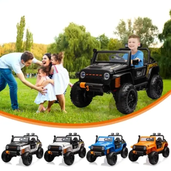 24V Ride-On Truck Car for Kids with Parent Remote Control &ndash; 3 Speeds, 4-Wheel Suspension, LED Lights, Music/MP3 Player & Safety Belt image {8}