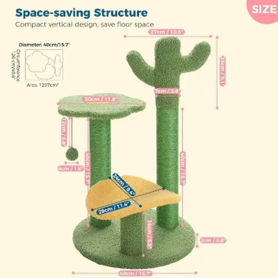 Multi-Level Indoor Cat Tree with Perch & Ball & Scratching Posts image {2}