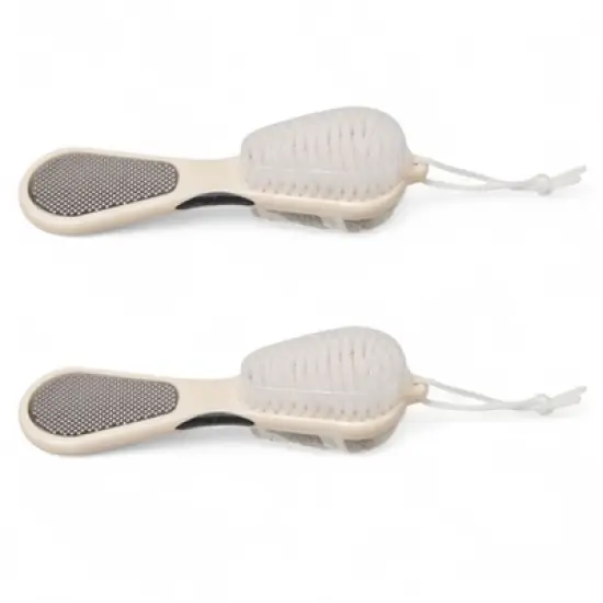 Spa Essentials 2 Pack Bath Brush - 4-in-1 Pedicure Tool Set image {3}