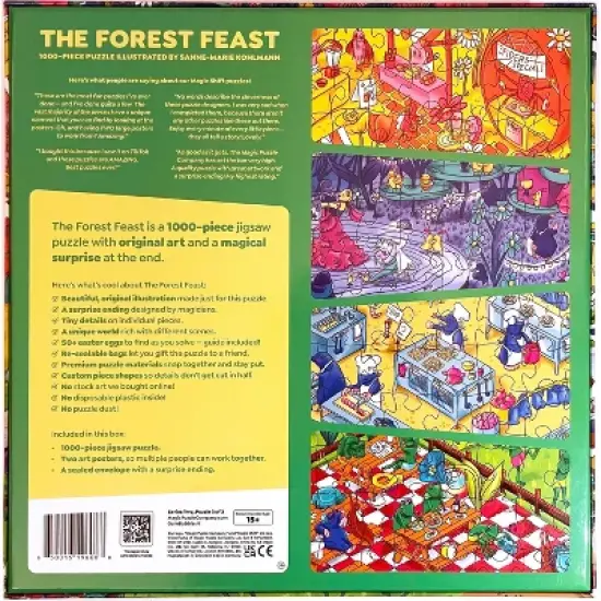 Magic Puzzle Company The Forest Feast Jigsaw Puzzle - 1000pc: Memory & Fine Motor Skills, Paper Collage image {1}