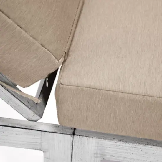 LeisureMod Chelsea Modern Outdoor Chaise Lounge Chair Set of 2 in Weathered Grey Frame with Side Table &ndash; Patio, Poolside, Balcony, and Garden Seating image {4}