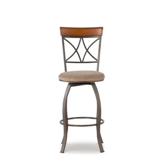 29" Carter Swivel Barstool Metal/Tan/Cherry - Powell Company image {2}