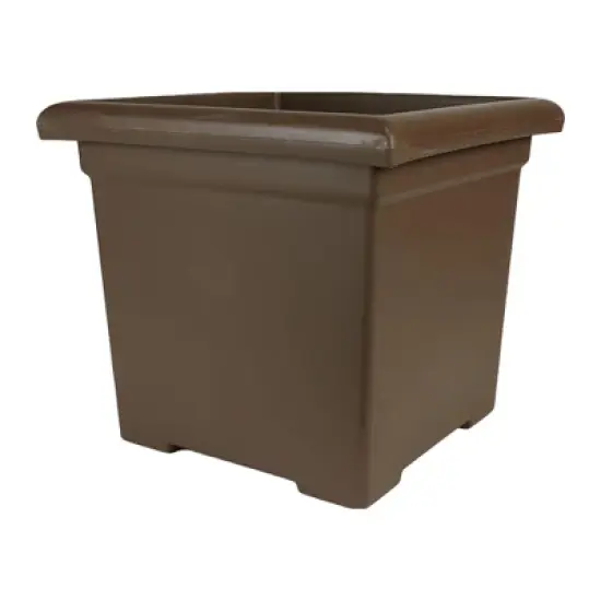 The HC Companies 15.5" Accent Square Plant Pot w/ Drainage, Classic Planters for Indoor & Outdoors Plants, Lightweight & Resists Sun Fading, Chocolate image {6}