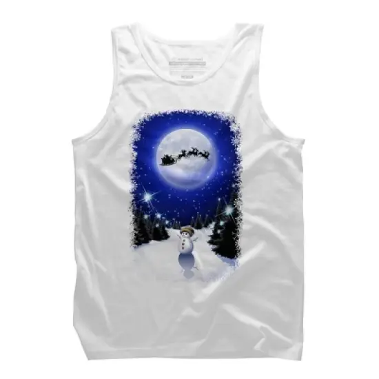 Men's Design By Humans Magical Snowman's Christmas Eve By BluedarkArt Tank Top image {6}