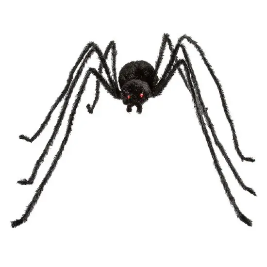 36 1/2" x 5 Ft. 1 3/4" Black Spider with Light-Up Eyes Halloween Decoration image {1}