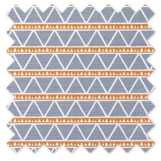 Bacati - Liam Orange/Navy Large Triangles Quilted Muslin Changing Pad Cover image {8}