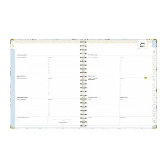 Day Designer 8.5"x11" 2025-2026 Weekly/Monthly Wirebound Planner Hardcover Springtime Blue image {3}